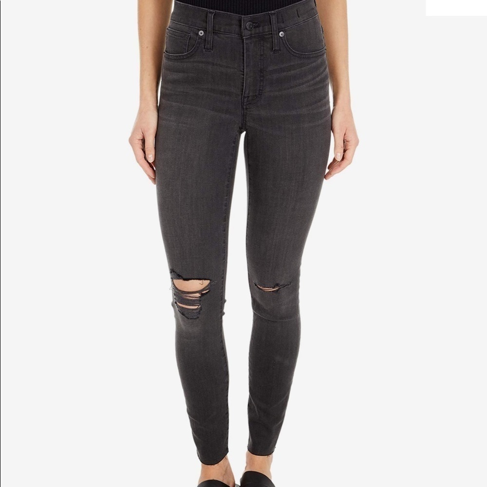 Madewell Tall 9" Mid-Rise Skinny Jeans in Black Sea